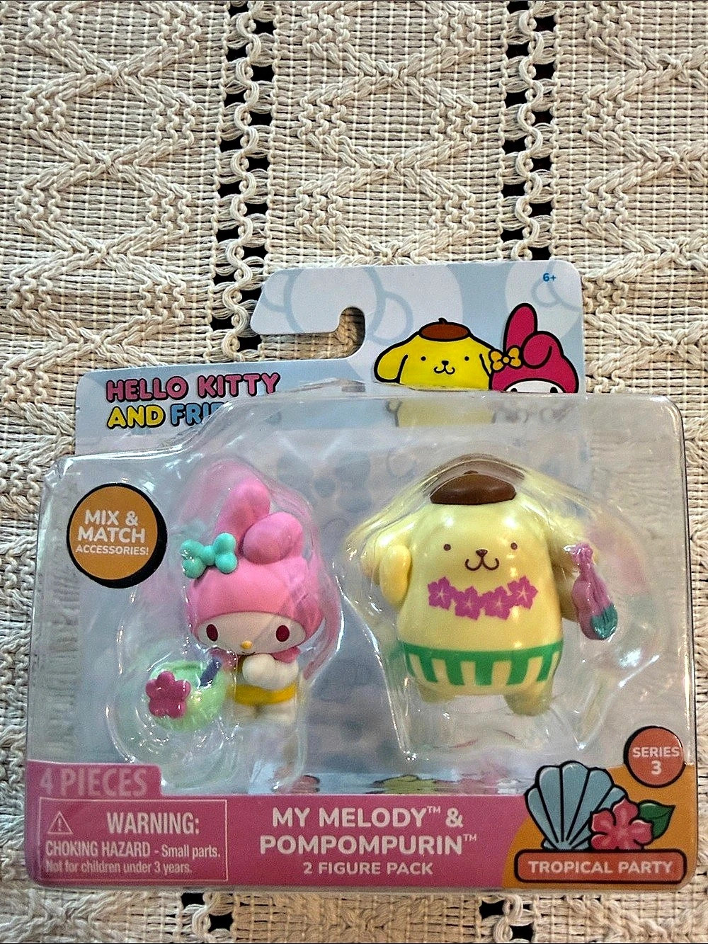 Sanrio My Melody & Pompompurin Tropical Party 2 Figure Pack 2 Figure Pack NWT